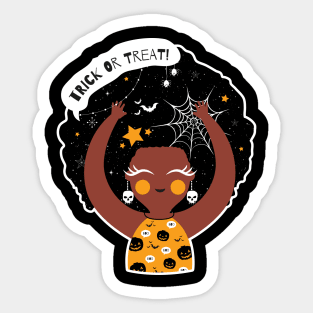 Halloween little black girl Sticker